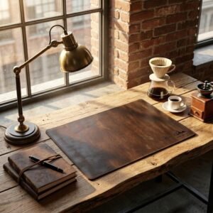 Desk Mats Personalized Genuine Leather Desk Mat Custom Engraved Luxury Office Writing Surface Protector