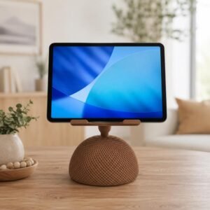 Home Retro iPad Stand, G4 Computer Inspired Tablet Holder, Modern Desk Display, Weighted Base
