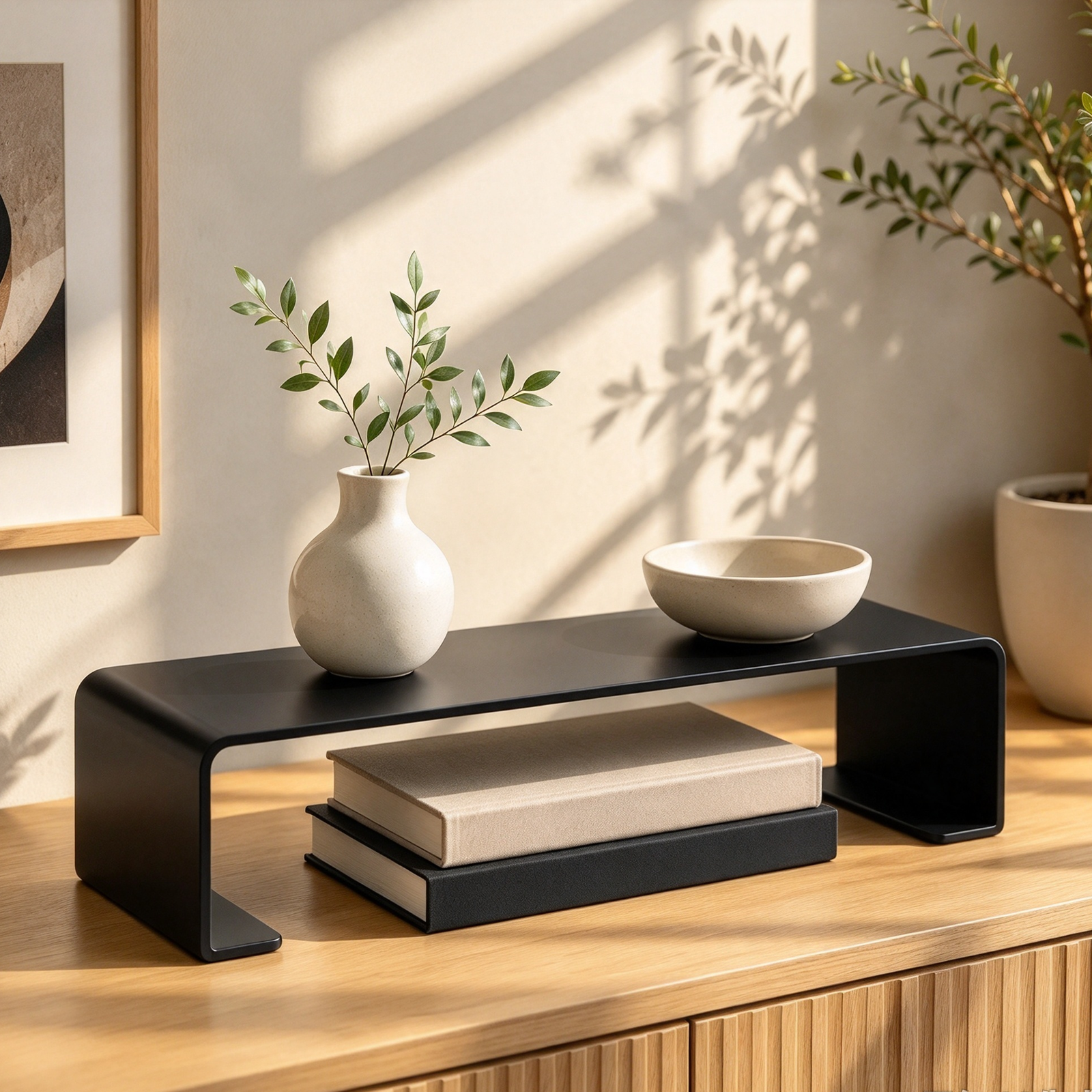 高端电竞配件推荐 (4) Metal Shelf Riser – Minimalist Tabletop Display and Countertop Organizer